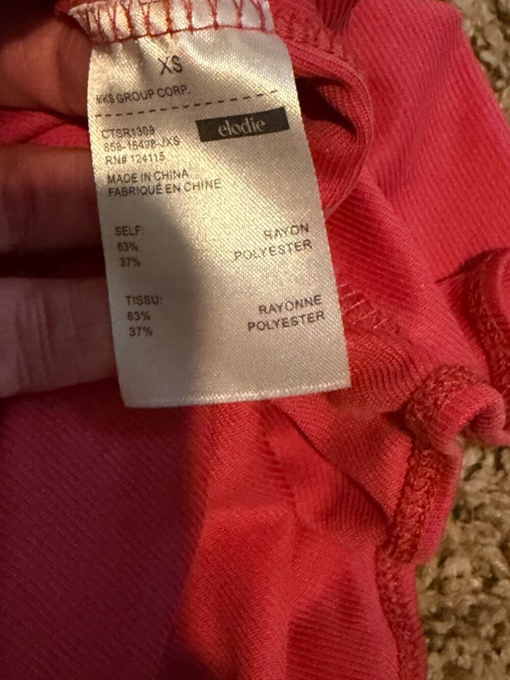 Elodie Pink Ribbed Long Sleeve Bodysuit Large L - Picture 10 of 10